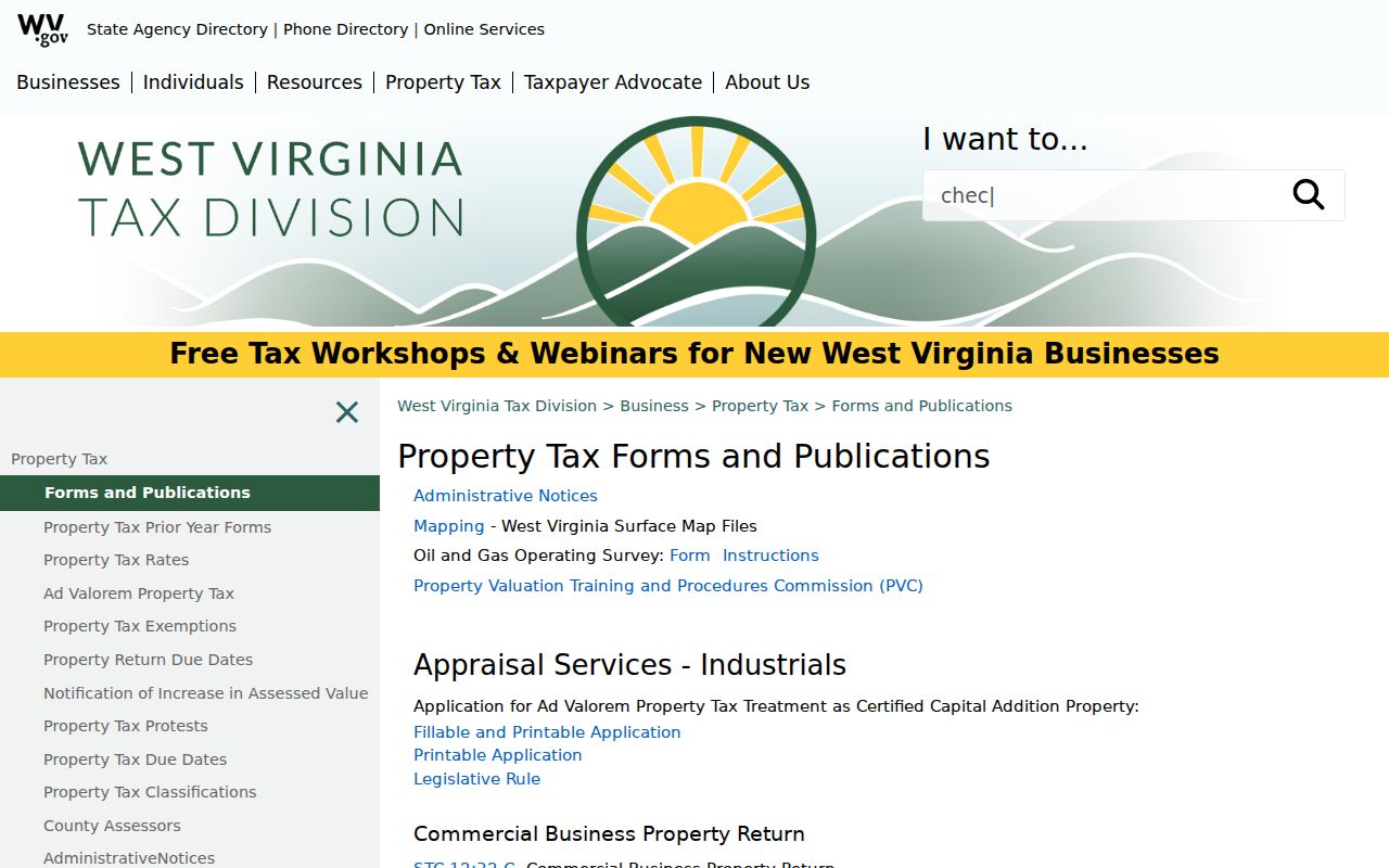 Nicholas County property tax records context in the West Virginia assessment forms and publications